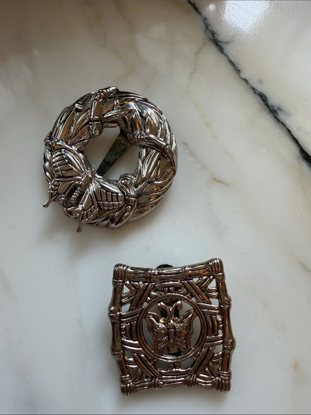 John Hardy Silver-Tone Butterfly Wreath Scarf Clips - Women Accessories